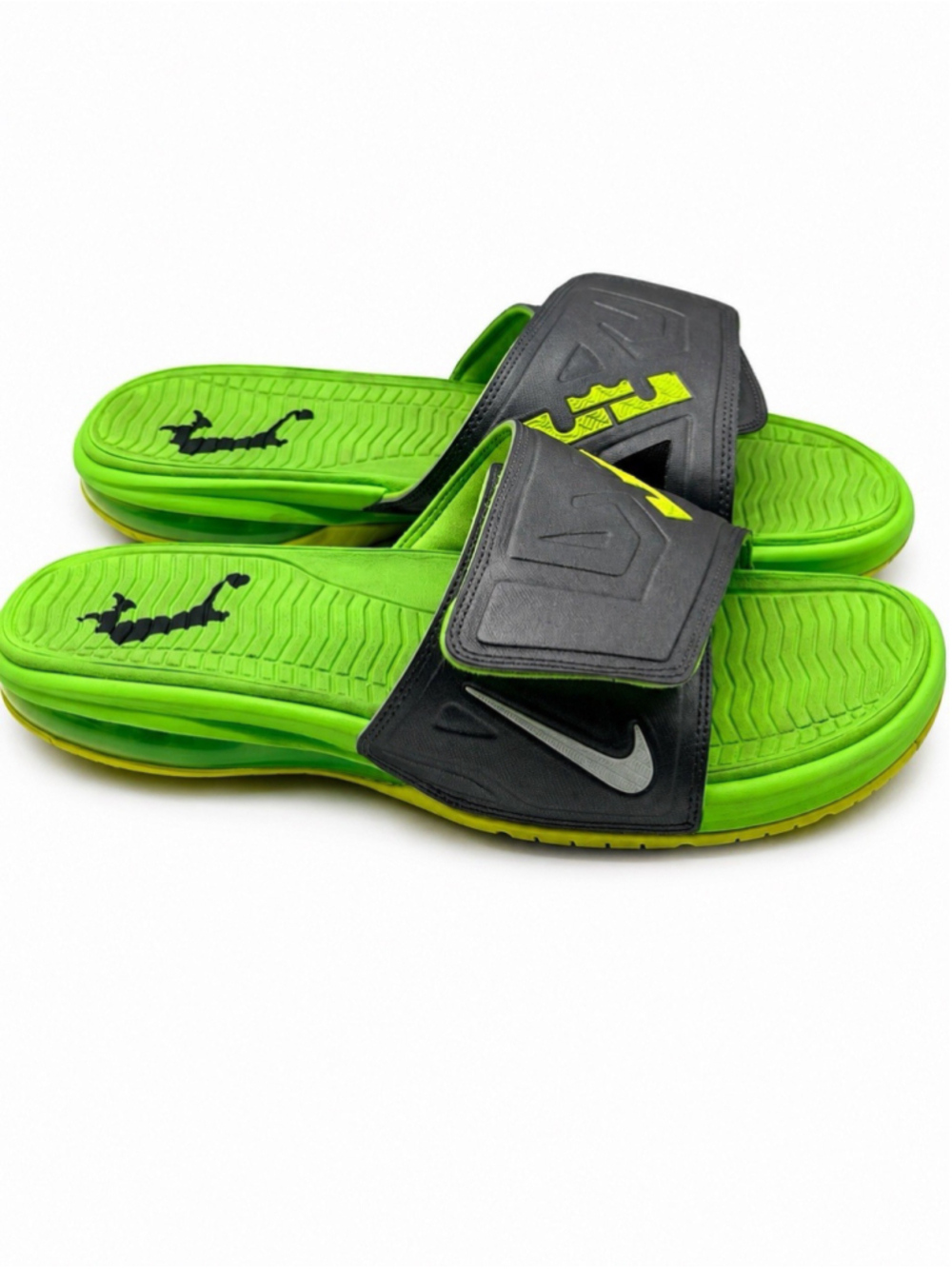 Lebron Elite 3 Slides Nike Air Max Electric Green Dunkman Size 9 Sandals